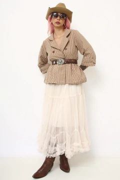 Imagem do Blusa xadrez peplum vintage