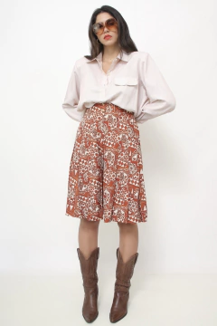 Bermuda estampa da evasê cintura alta Luige Bertolli na internet