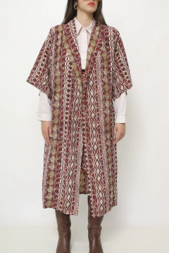 Máxi kimono estampado vinho