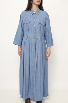 Vestido jeans midi western na internet
