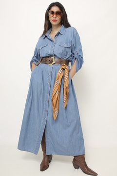 Vestido jeans midi western - comprar online