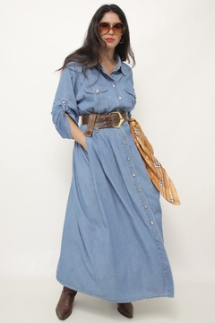 Vestido jeans midi western - comprar online