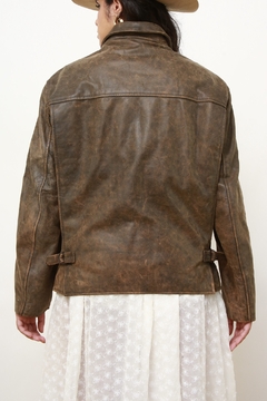 Jaqueta couro marrom estonada WESTED LEATHER E CO - loja online