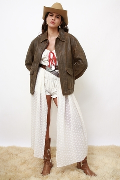 Imagem do Jaqueta couro marrom estonada WESTED LEATHER E CO