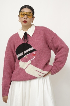 Pulover rosa vintage boneca na internet