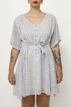 Vestido flores azul levinho na internet