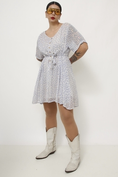 Vestido flores azul levinho - comprar online