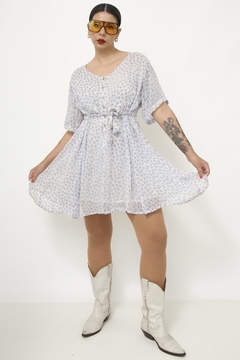 Vestido flores azul levinho