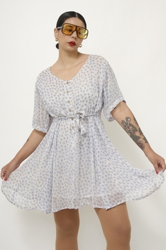 Vestido flores azul levinho na internet