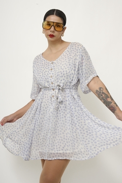 Vestido flores azul levinho - comprar online
