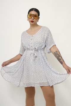 Vestido flores azul levinho