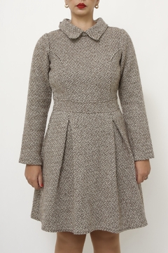 Vestido lã forrada vintage