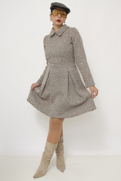 Vestido lã forrada vintage
