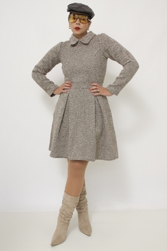 Vestido lã forrada vintage - loja online