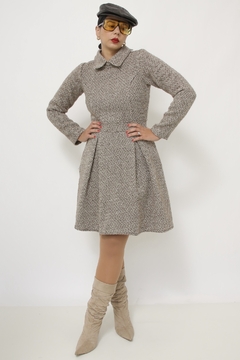 Vestido lã forrada vintage - comprar online