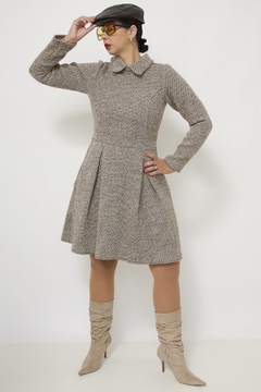 Vestido lã forrada vintage - loja online