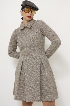 Vestido lã forrada vintage - comprar online
