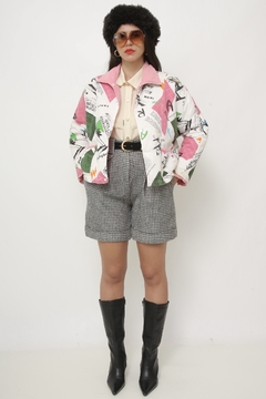 Jaqueta algodão dupla face estampa 80’s - comprar online