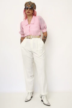 Imagem do Camisa rosa cropeed mng bufante