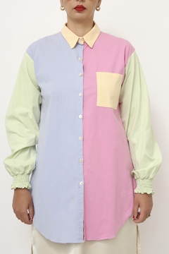 Imagem do Camisa color manga bufante