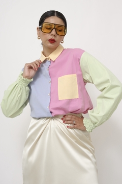 Camisa color manga bufante - loja online