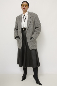 Blazer xadrez WOOL COLLECTION cinza