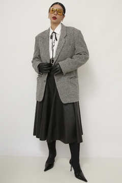 Blazer xadrez WOOL COLLECTION cinza