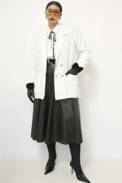 Blazer linho branco ombreira vintage na internet