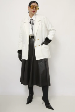Blazer linho branco ombreira vintage - loja online