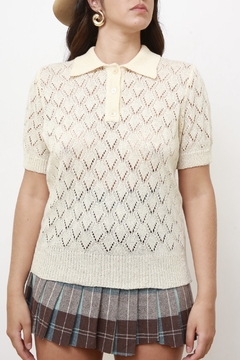 Pulover tricot creme made in Spain na internet