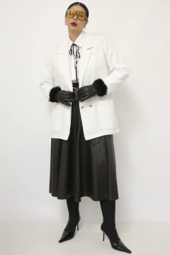 Imagem do Blazer linho branco ombreira vintage