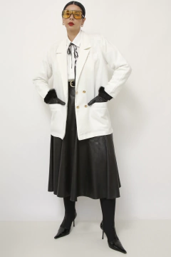 Blazer linho branco ombreira vintage - loja online