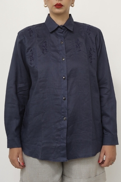 Imagem do Camisa marinho 100% linho