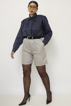 Camisa marinho 100% linho - Capichó Brechó
