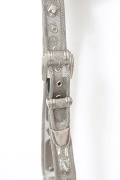 Cinto USA prata malha metal - comprar online