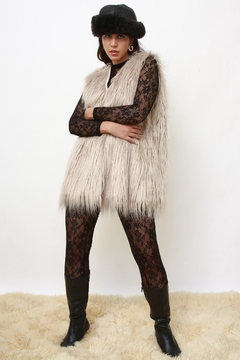Maxi colete pelucia vintage na internet