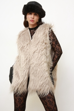 Maxi colete pelucia vintage na internet
