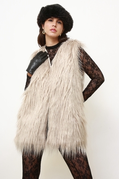 Maxi colete pelucia vintage - loja online