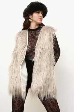 Maxi colete pelucia vintage