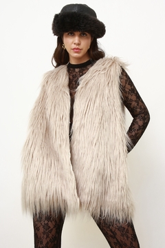 Maxi colete pelucia vintage na internet