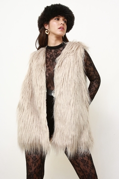 Maxi colete pelucia vintage na internet