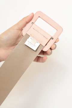 Cinto couro legitimo PAULA RAIA rosa antigo