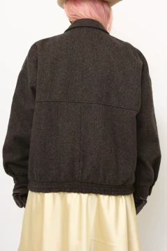 Jaqueta lã bomber vintage forrada - Capichó Brechó