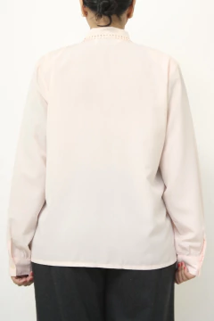 Camisa rosa poliester renda - loja online