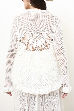 Blusa renda branca manga sino vintage MIXED - loja online