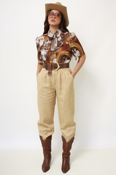 Camisa vintage rostos decada babado na internet