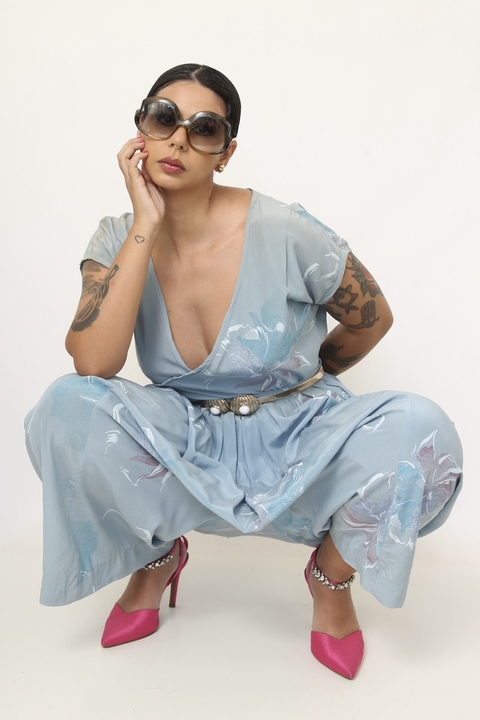 Conjunto azul estampado BLUSA + CALÇA