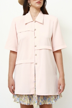 Camisa rosa longa CGC
