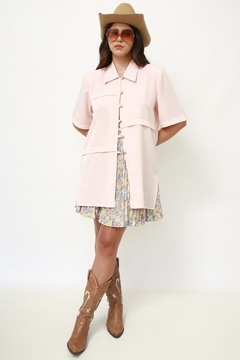 Camisa rosa longa CGC