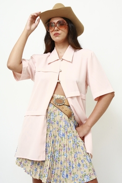 Camisa rosa longa CGC - comprar online